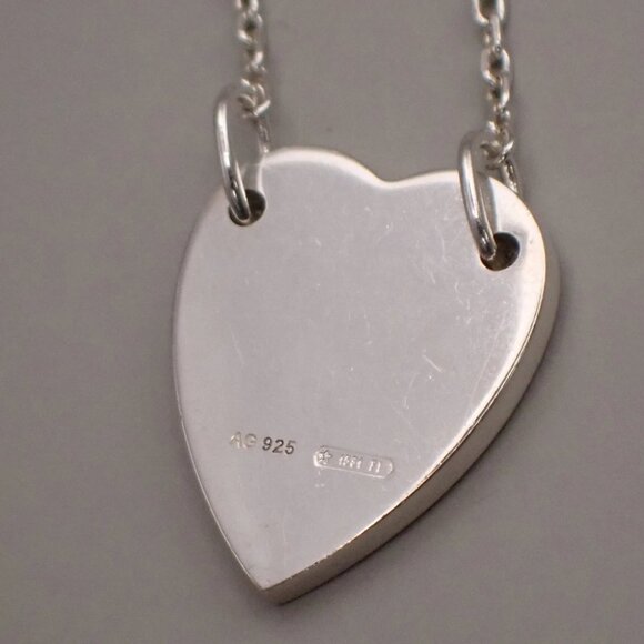 GUCCI Trademark Bracelet with Heart Size 19 cm Pendant Ag 925 Silver 09YH720 - Picture 7 of 10